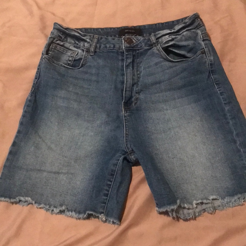 Forever 21 ribbed hem jean shorts